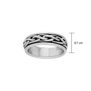 Celtic Knotwork 14K White Gold Spinner Ring WTR1693 - Jewelry